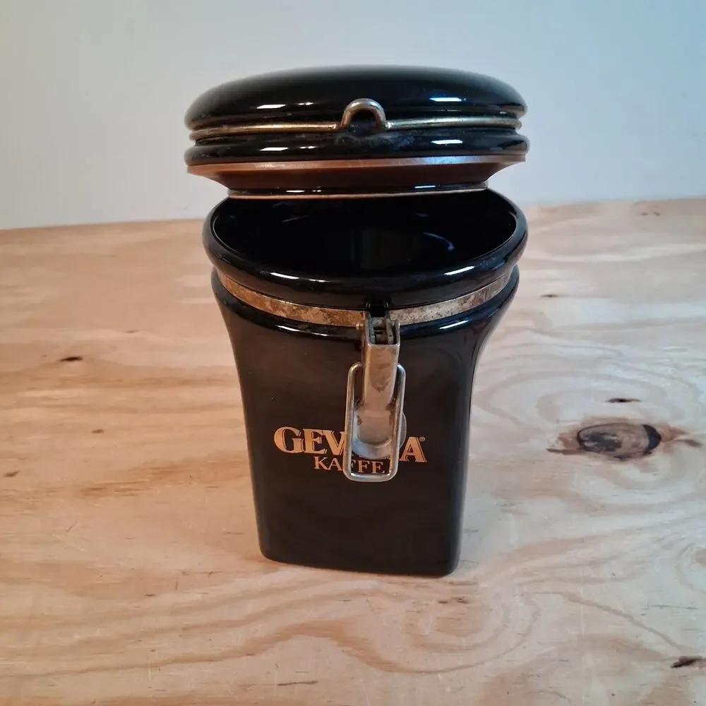Gevalia KAFFE Canister Coat Of Arms King Of Sweden Tight Sealed Coffee Keeper